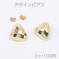 デザインピアス 3連Cフープ 12×20mm ゴールド【2ヶ】