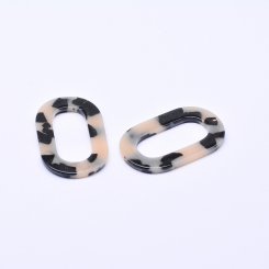 アクリルチャーム オーバル ベージュ 27×45mm【20ヶ】