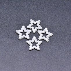 アクリルパーツ デコパーツ 星型 パール風 ホワイト 2×12mm【100g（約1250ヶ）】
