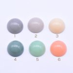 アクリルパーツ 半円 穴なし デコパーツ 11×22mm 全6色 【100ヶ】