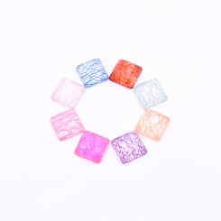 樹脂貼付けパーツ 四角形 20x20mm 【50ヶ(約135g)】
