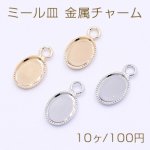 ミール皿 金属チャーム オーバル 6×8mm 1カン【10ヶ】