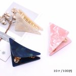 バンスクリップ アクリル三角 ヘアアクセサリー べっ甲風※ネコポス不可