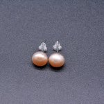 高品質淡水パールピアス 丸型 天然素材 ベージュ 8mm【1ペア】