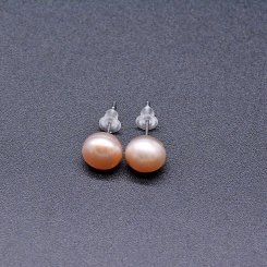 高品質淡水パールピアス 丸型 天然素材 ベージュ 8mm【1ペア】