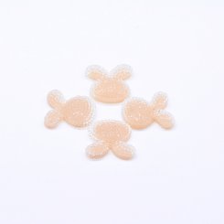 樹脂カボション デコパーツ 小兎頭 貼付けパーツ つぶつぶ カーキ 23×27mm【20ヶ】