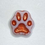 チェコビーズ 猫の肉球 マットレッド 13mm（1ヶ）