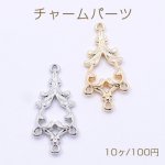 チャームパーツ デザイン 4カン 16×34mm ゴールド【10ヶ】