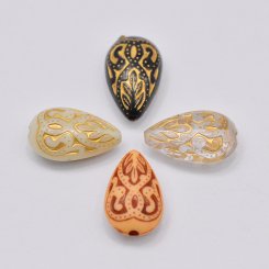 アクリルビーズ アンティーク調 雫型 12×18mm【500g】