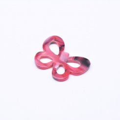 アクリルチャーム 蝶 ライトレッド 23×31mm【20ヶ】