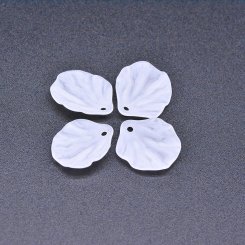 アクリルチャーム 葉形 ホワイト16×19mm 【100ヶ】