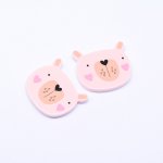 アクリルパーツ クマ ライトピンク40×44mm 【50ヶ】