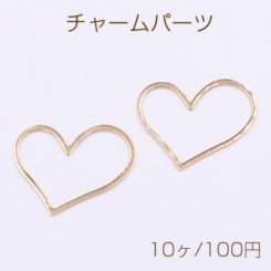 チャームパーツ ハートフレーム 30×34mm ゴールド【10ヶ】
