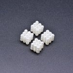 アクリルビーズ キューブ パール風 ホワイト10×10mm【500g】