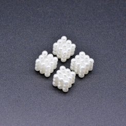 アクリルビーズ キューブ パール風 ホワイト10×10mm【500g】