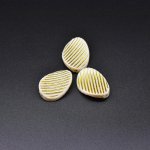 アクリルビーズ アンティーク調 ツイスト 25×34mm ベージュ【500g（約117ヶ）】