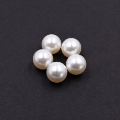ABS製 パールビーズ 穴なし 円形 18mm ベージュ【500g(約160ヶ)】