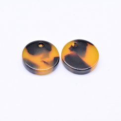 アクリルチャーム 丸型 1穴 琥珀色 3×14mm 【50ヶ】