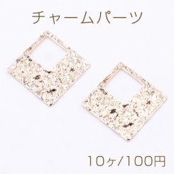 チャームパーツ 菱形フレーム 穴なし 35×35mm ゴールド【10ヶ】