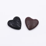 包みボタン ハート デコパーツ PUレザー 26x27mm【20ヶ（約30g）】