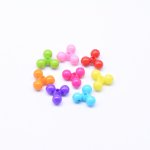アクリルビーズ 3連丸型 カラーミックス 5×11mm 【500g（約1923ヶ）】