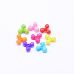 アクリルビーズ 3連丸型 カラーミックス 5×11mm 【500g（約1923ヶ）】