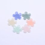 アクリルパーツ スクラブ 5弁花 穴あり 5×27mm デコパーツ 全6色 【100ヶ】