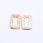 アクリルチェーンパーツ 長方形カットフレーム 19×30mm アイボリー【100ヶ】