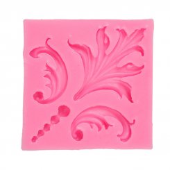 シリコンモールド 浮き彫り花型 ピンク 70x6mm【2ヶ】