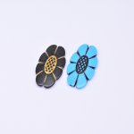 アクリルビーズ アンティーク調 オーバルフラワー 24×44mm【500g】