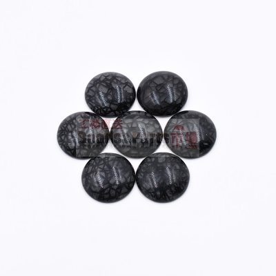 樹脂貼付けパーツ 円形 20x20mm ブラック【50ヶ(約69g)】