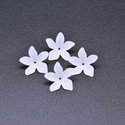 アクリルビーズ フラワー 花型 ホワイト 9×25mm 【100ヶ】