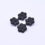 アクリルビーズ 花型 ブラック 10×19mm【500g（約368ヶ）】