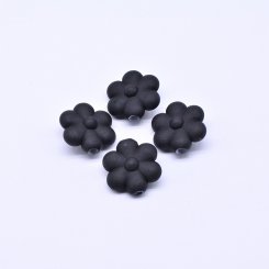 アクリルビーズ 花型 ブラック 10×19mm【500g（約368ヶ）】