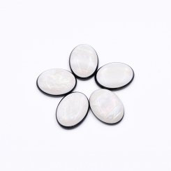 樹脂貼付けパーツ 楕円形 20x15mm ブラック+ホワイト【50ヶ(約52g)】