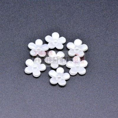 アクリルパーツ デコパーツ 五弁花 パール風 2×11mm 【100ヶ】