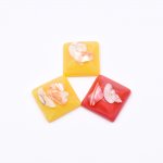 樹脂貼付けパーツ 四角形 シェル封入 24x24mm 【50ヶ(約264.5g)】