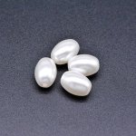 ABS製 パールビーズ オーバル パールホワイト 9×13mm 【100ヶ】