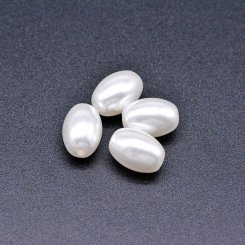 ABS製 パールビーズ オーバル パールホワイト 9×13mm 【100ヶ】