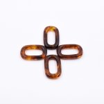樹脂パーツ 長方形 39x24mm 琥珀色【50ヶ(約193g)】