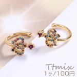 高品質ジルコニアイヤーカフ 王冠 9×10×13mm 片耳用 ゴールド【1ヶ】