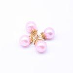 アクリルチャーム ストーン付き パール風 ピンク 11×19mm 【100ヶ】
