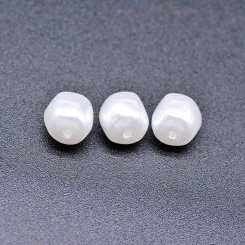 ABS製 パールビーズ 雫型 パールホワイト 7×7mm 【100ヶ】