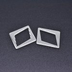 アクリルパーツ 菱形 半クリア ストライプ ホワイト 39×47mm【50ヶ】