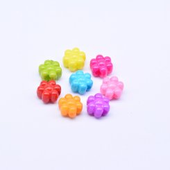 アクリルビーズ 六弁花 横穴 カラーミックス 7×11mm 【500g（約1136ヶ）】