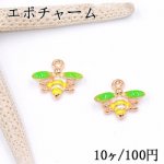 エポチャーム ミツバチ 16×18mm ゴールド/カラー【10ヶ】