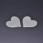 アクリルパーツ ハート 半クリア ストライプ ホワイト 40×41mm【50ヶ】
