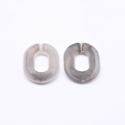 アクリル チェーンパーツ オーバル グレー 15×16mm【100ヶ】