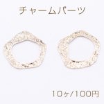 チャームパーツ 不規則フレーム 穴なし 31×32mm ゴールド【10ヶ】