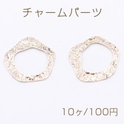 チャームパーツ 不規則フレーム 穴なし 31×32mm ゴールド【10ヶ】